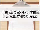 十堰竹溪县农业职高学校读什么专业(竹溪农校专业)