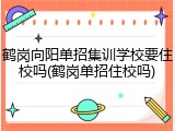 鹤岗向阳单招集训学校要住校吗(鹤岗单招住校吗)