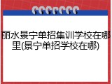 丽水景宁单招集训学校在哪里(景宁单招学校在哪)