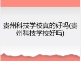 贵州科技学校真的好吗(贵州科技学校好吗)