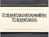 石龙挖机培训机构有哪些(石龙挖机培训)