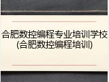 合肥数控编程专业培训学校(合肥数控编程培训)