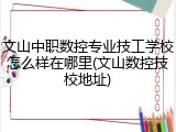 文山中职数控专业技工学校怎么样在哪里(文山数控技校地址)