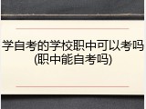 学自考的学校职中可以考吗(职中能自考吗)