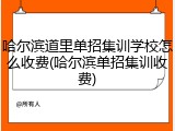 哈尔滨道里单招集训学校怎么收费(哈尔滨单招集训收费)