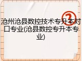 沧州沧县数控技术专升本对口专业(沧县数控专升本专业)