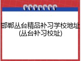 邯郸丛台精品补习学校地址(丛台补习校址)