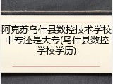 阿克苏乌什县数控技术学校中专还是大专(乌什县数控学校学历)