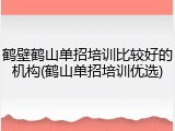鹤壁鹤山单招培训比较好的机构(鹤山单招培训优选)