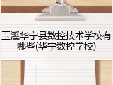 玉溪华宁县数控技术学校有哪些(华宁数控学校)