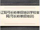 辽阳弓长岭单招培训学校官网(弓长岭单招培训)