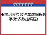 玉树治多县数控车床编程教学(治多数控编程)