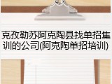 克孜勒苏阿克陶县找单招集训的公司(阿克陶单招培训)