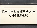 想自考本科在哪里报名(自考本科报名点)