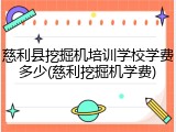 慈利县挖掘机培训学校学费多少(慈利挖掘机学费)