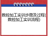 数控加工实训步骤及过程(数控加工实训流程)