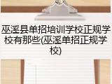 巫溪县单招培训学校正规学校有那些(巫溪单招正规学校)