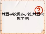 城西学挖机多少钱(城西挖机学费)