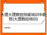 大理大理数控技能培训中职班(大理数控培训)
