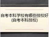 自考本科学校有哪些技校好(自考本科技校)
