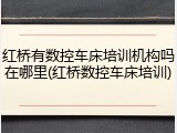 红桥有数控车床培训机构吗在哪里(红桥数控车床培训)