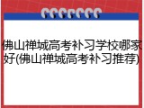 佛山禅城高考补习学校哪家好(佛山禅城高考补习推荐)