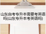 山东自考专升本需要考英语吗(山东专升本考英语吗)