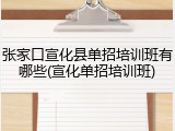 张家口宣化县单招培训班有哪些(宣化单招培训班)