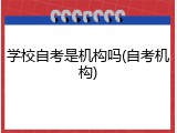 学校自考是机构吗(自考机构)
