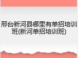 邢台新河县哪里有单招培训班(新河单招培训班)