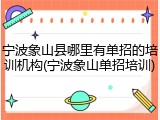 宁波象山县哪里有单招的培训机构(宁波象山单招培训)