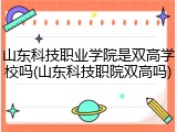 山东科技职业学院是双高学校吗(山东科技职院双高吗)