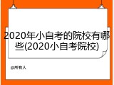 2020年小自考的院校有哪些(2020小自考院校)