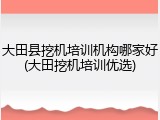 大田县挖机培训机构哪家好(大田挖机培训优选)