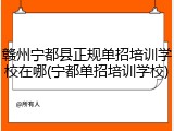 赣州宁都县正规单招培训学校在哪(宁都单招培训学校)