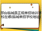 邢台临城县正规单招培训学校在哪(临城单招学校地址)