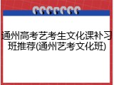 通州高考艺考生文化课补习班推荐(通州艺考文化班)