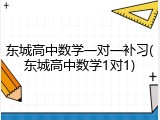 东城高中数学一对一补习(东城高中数学1对1)