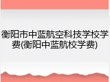 衡阳市中蓝航空科技学校学费(衡阳中蓝航校学费)