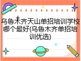 乌鲁木齐天山单招培训学校哪个最好(乌鲁木齐单招培训优选)