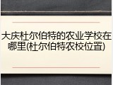 大庆杜尔伯特的农业学校在哪里(杜尔伯特农校位置)