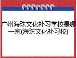 广州海珠文化补习学校是哪一家(海珠文化补习校)