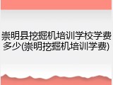 崇明县挖掘机培训学校学费多少(崇明挖掘机培训学费)