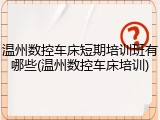 温州数控车床短期培训班有哪些(温州数控车床培训)