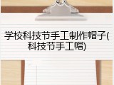 学校科技节手工制作帽子(科技节手工帽)