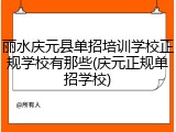 丽水庆元县单招培训学校正规学校有那些(庆元正规单招学校)