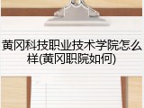 黄冈科技职业技术学院怎么样(黄冈职院如何)