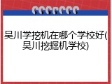 吴川学挖机在哪个学校好(吴川挖掘机学校)