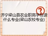 济宁梁山县农业职高学校读什么专业(梁山农校专业)