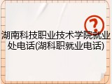 湖南科技职业技术学院就业处电话(湖科职就业电话)